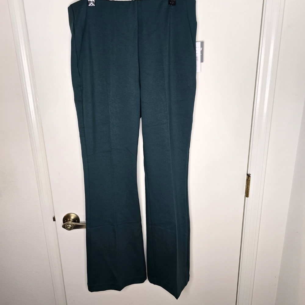 Ella Elegant Green Slimming Women's The Boot Pull On Pants NWT 12P
